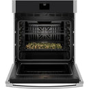 GE Four mural encastré simple de 27 pouces, 4,3 pi. cu. avec convection véritable européenne JKS5000SVSS - Germain Larivière