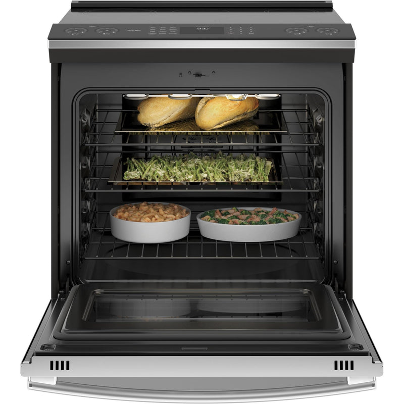 GE Profile Cuisinière encastrable électrique induction de 30 po. avec technology convection européenne véritable PCHS920YMFS - VENTE FINALE - BOITE OUVERTE - VENDU TEL QUEL - Germain Larivière