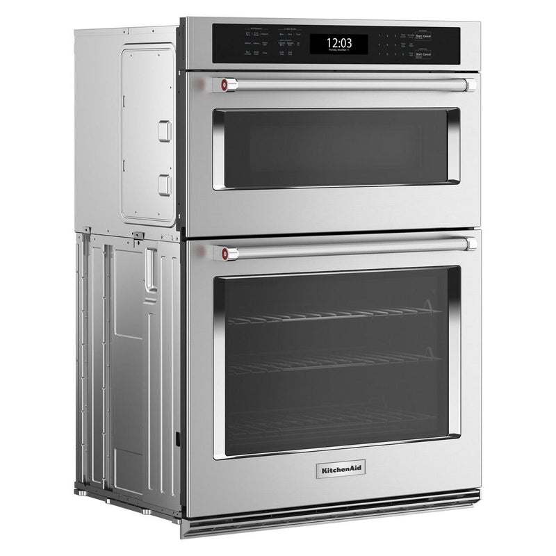 KitchenAid Four mural combiné avec micro - ondes encastré de 30 pouces, 6,4 pi.cu. avec Air Fry KOEC530PPS - Germain Larivière