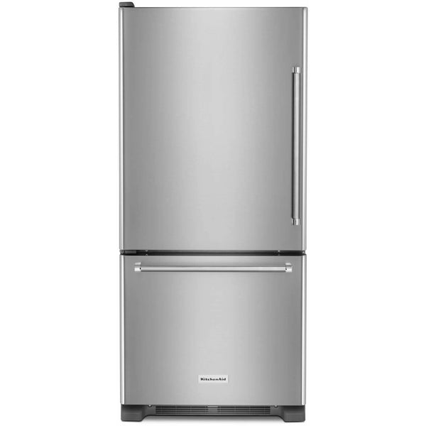 KitchenAid Réfrigérateur à congélateur inférieur de 30 po, 18.7 pi cu KRBL109ESS - Germain Larivière