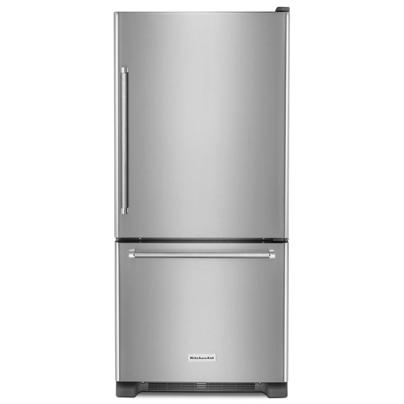 KitchenAid Réfrigérateur à congélateur inférieur de 30 po, 19 pi cu KRBR109ESS - Germain Larivière