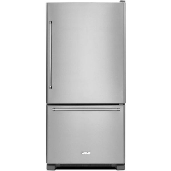 KitchenAid Réfrigérateur à congélateur inférieur de 33 po, 22.1 pi cu KRBR102ESS - Germain Larivière