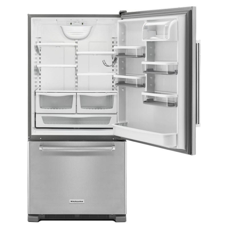 KitchenAid Réfrigérateur à congélateur inférieur de 33 po, 22.1 pi cu KRBR102ESS - Germain Larivière