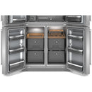 KitchenAid Réfrigérateur quatre portes avec porte à deux battants à profondeur de comptoir de 36 pouces, 19,4 pi. cu. avec distributeur d'eau et de glaçons KRQC736RPS - Germain Larivière