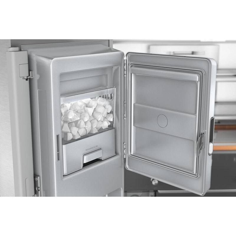 KitchenAid Réfrigérateur quatre portes avec porte à deux battants à profondeur de comptoir de 36 pouces, 19,4 pi. cu. avec distributeur d'eau et de glaçons KRQC736RPS - Germain Larivière