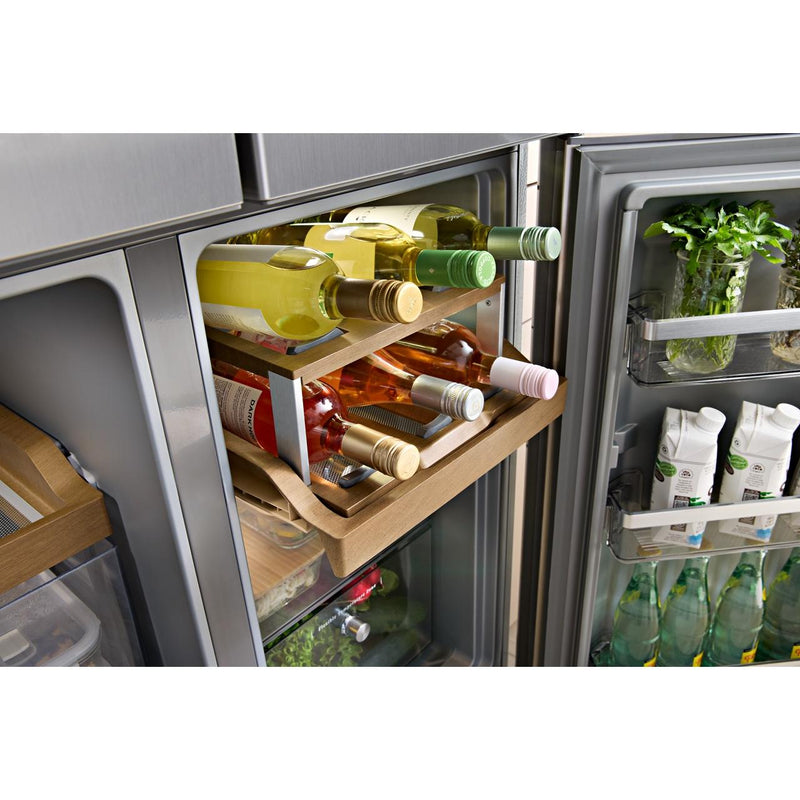 KitchenAid Réfrigérateur quatre portes avec porte à deux battants à profondeur de comptoir de 36 pouces, 19,4 pi. cu. avec distributeur d'eau et de glaçons KRQC736RPS - Germain Larivière