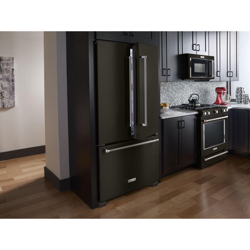 KitchenAid Réfrigérateur trois portes avec porte à deux battants à profondeur de comptoir de 36 po., 22 pi.cu. avec distributeur d'eau interieur KRFC302EBS - Germain Larivière