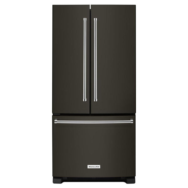 KitchenAid Réfrigérateur trois portes avec porte à deux battants amovible de 33 po, 22 pi.cu. avec distributeur d'eau interne KRFF302EBS - Germain Larivière