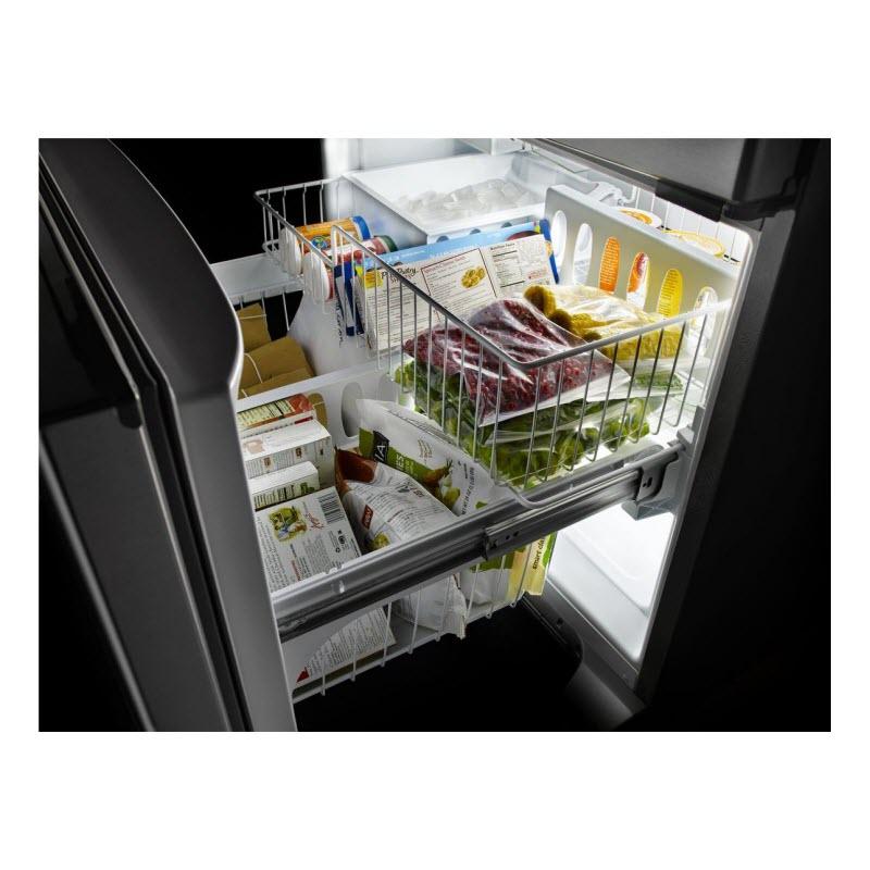KitchenAid Réfrigérateur trois portes avec porte à deux battants amovible de 36 po., 25 pi.cu. avec système de température ExtendFresh™ Plus KRFF305EBS - Germain Larivière