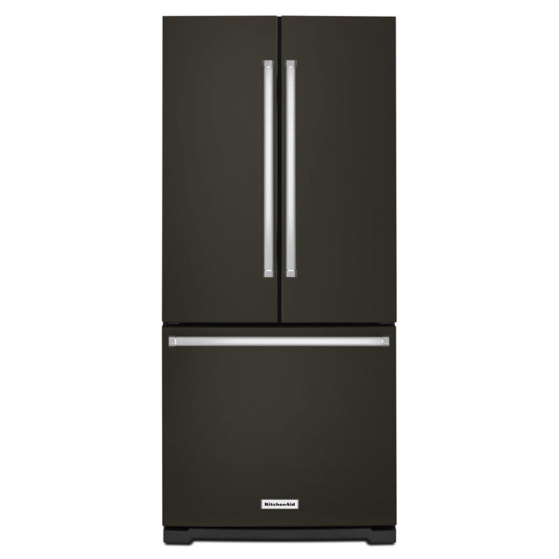 KitchenAid Réfrigérateur trois portes avec porte à deux battants de 31 po, 19.68 pi cu avec distributeur d'eau et de glaçons KRFF300EBS - Germain Larivière