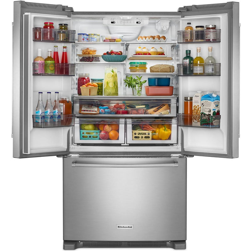 KitchenAid Réfrigérateur trois portes avec porte à deux battants de 36 po KRFC136RPS - Germain Larivière