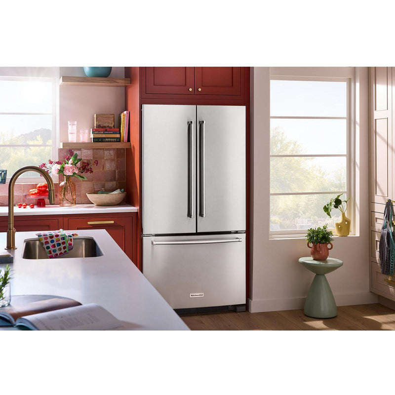 KitchenAid Réfrigérateur trois portes avec porte à deux battants de 36 po KRFC136RPS - Germain Larivière