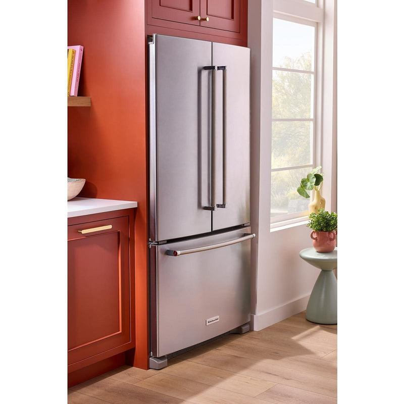 KitchenAid Réfrigérateur trois portes avec porte à deux battants de 36 po KRFC136RPS - Germain Larivière