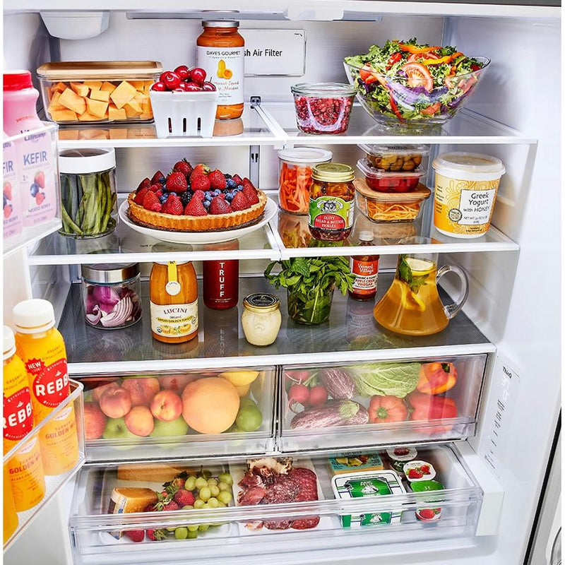 LG Réfrigérateur trois portes avec porte à deux battants à profondeur de comptoir Max de 36 pouces, 27 pi. cu. avec Linear Cooling™ LRFLC2706S VENTE FINALE - BOITE OUVERTE - VENDU TEL QUEL - Germain Larivière