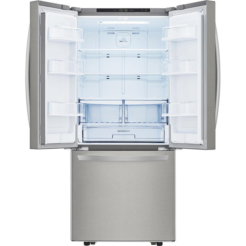 LG Réfrigérateur trois portes avec porte à deux battants amovible de 30 po, 21 pi cu avec 30 - inch, 21 cu.ft. avec système Smart Cooling® LFCS22520S - Germain Larivière