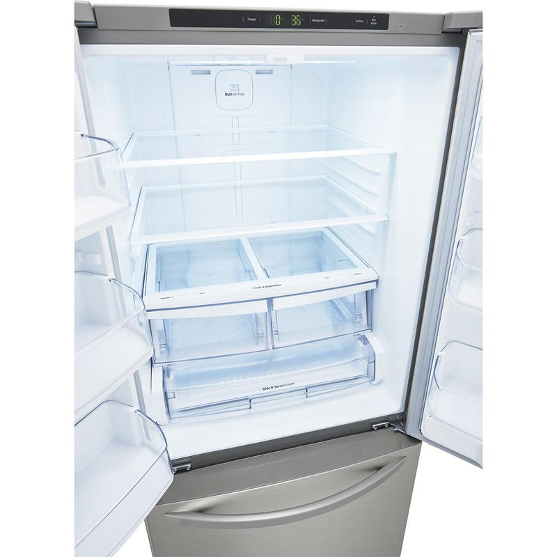 LG Réfrigérateur trois portes avec porte à deux battants amovible de 30 po, 21 pi cu avec 30 - inch, 21 cu.ft. avec système Smart Cooling® LFCS22520S - Germain Larivière