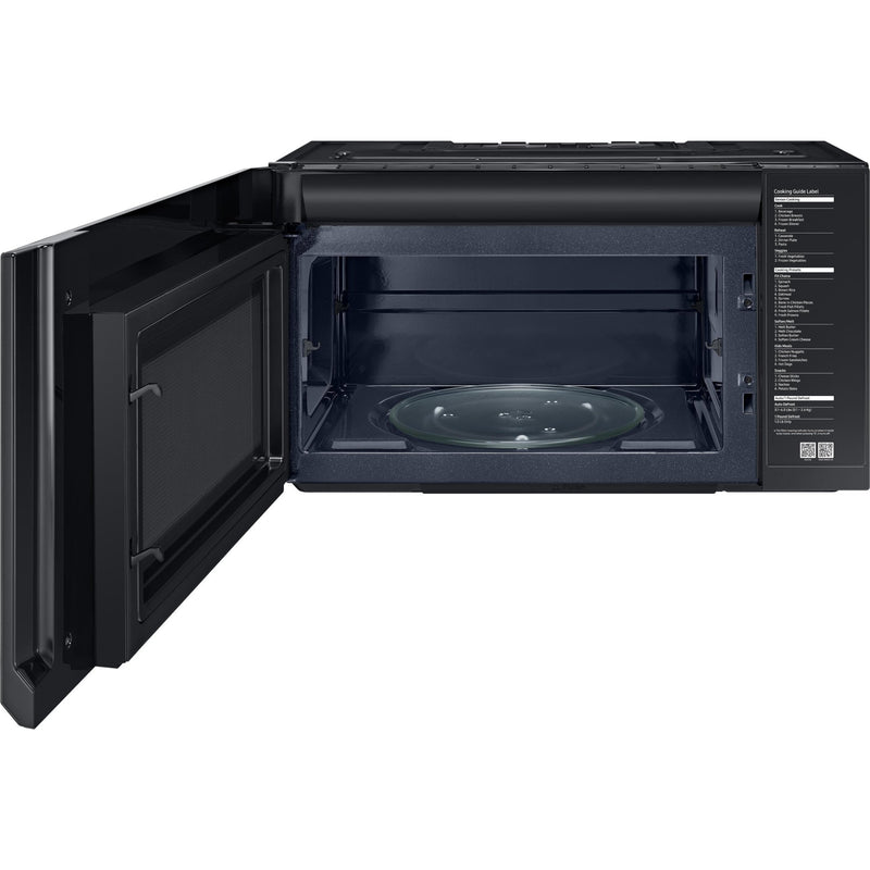 Samsung Four à micro - ondes au dessus de cuisinière de 30 po, 2,1 pi cu avec système de ventilation ME21M706BAG/AC - Germain Larivière