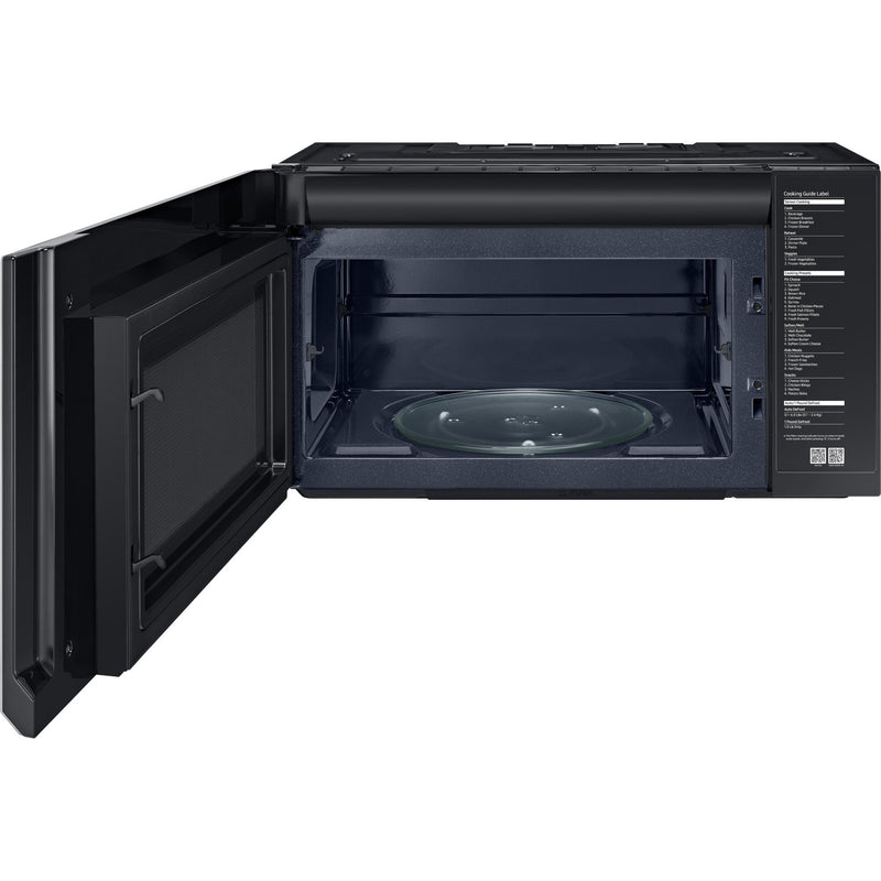 Samsung Four à micro - ondes au dessus de cuisinière de 30 po, 2,1 pi cu avec système de ventilation ME21M706BAS/AC - Germain Larivière