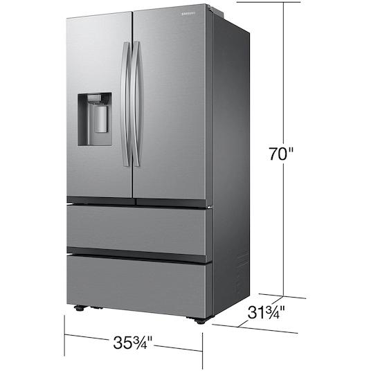 Samsung Réfrigérateur quatre portes avec porte à deux battants à profondeur de comptoir de 36 pouces, 25 pi. cu. avec système distributeur de glace et d'eau RF26CG7400SRAA - Germain Larivière