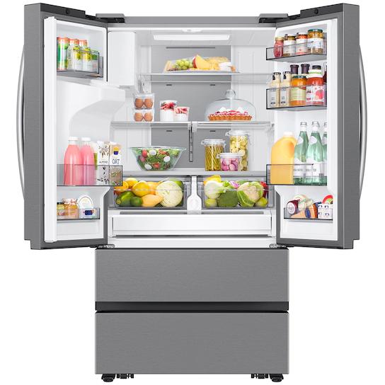 Samsung Réfrigérateur quatre portes avec porte à deux battants à profondeur de comptoir de 36 pouces, 25 pi. cu. avec système distributeur de glace et d'eau RF26CG7400SRAA - Germain Larivière