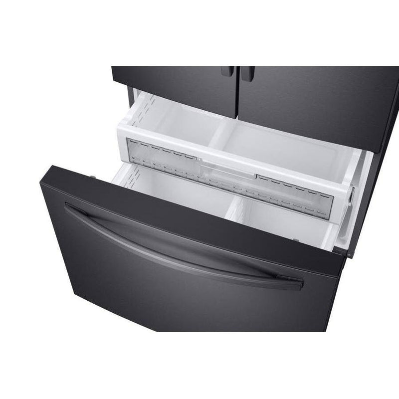 Samsung Réfrigérateur trois portes avec porte à deux battants de 36 po., 28 pi.cu. avec distributeur d'eau et glaçons externe RF28R6201SG/AA - Germain Larivière