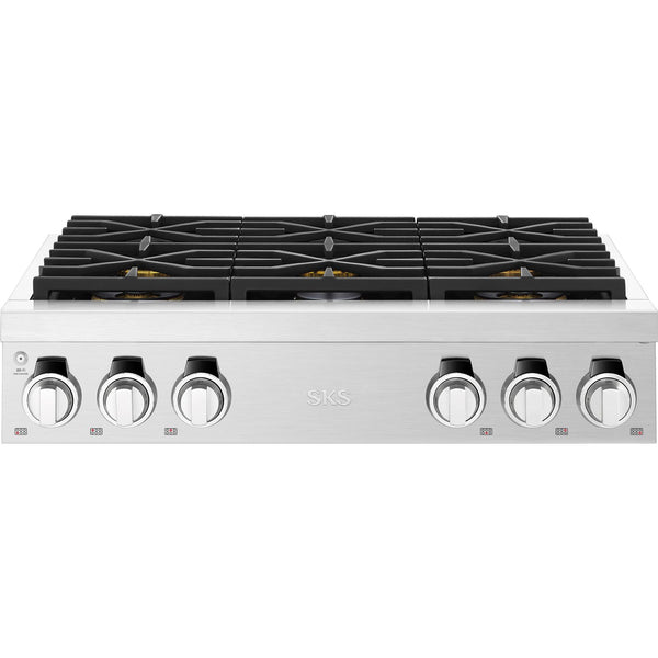 Signature Kitchen Suite 36-inch Built-in Gas Rangetop SKSRT360S IMAGE 1