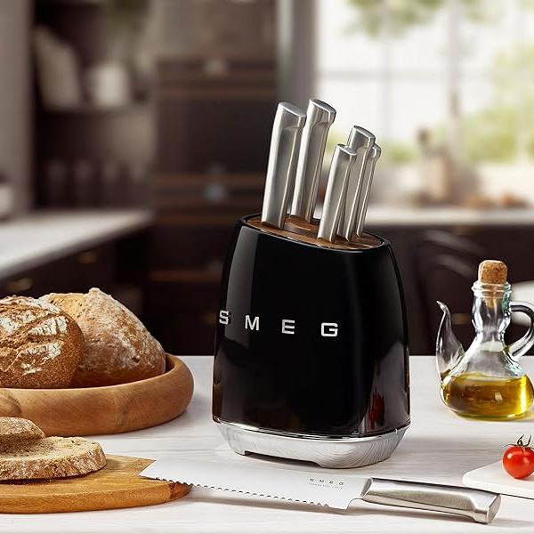 Smeg Bloc à couteaux avec 6 couteaux KBSF01BL - Germain Larivière