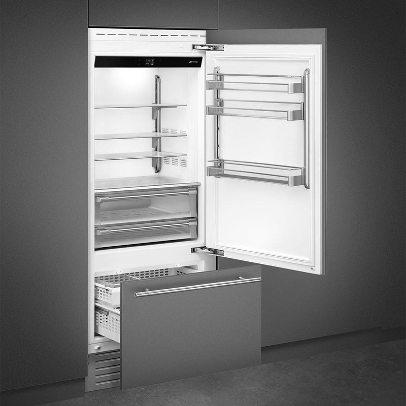 Smeg Réfrigérateur à congélateur inférieur de 36 pouces, 19,63 pi. cu. RBMU36R - Germain Larivière