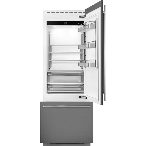 Smeg Réfrigérateur à congélateur inférieur intégré de 30 pouces, 15,54 pi. cu. RBMU30R - Germain Larivière