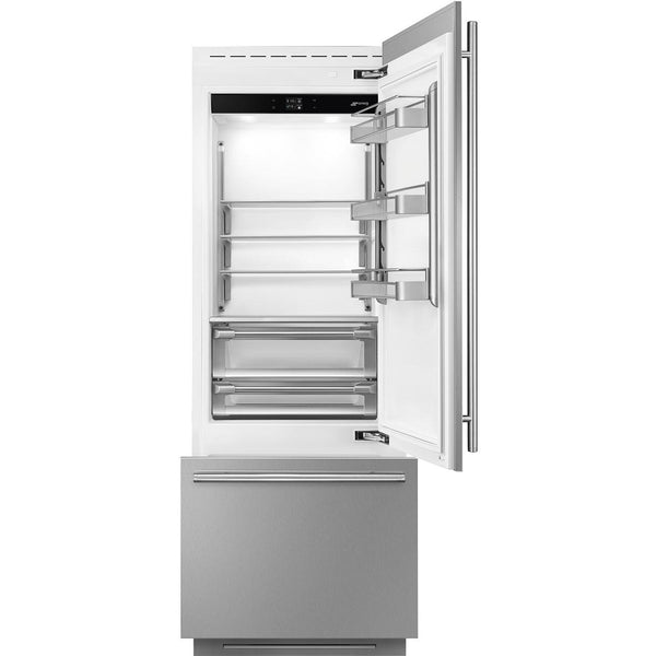Smeg Réfrigérateur à congélateur inférieur intégré de 30 pouces, 15,54 pi. cu. RBMU30RX - Germain Larivière