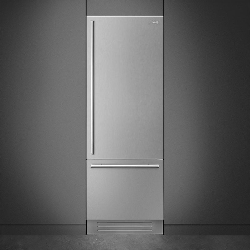 Smeg Réfrigérateur à congélateur inférieur intégré de 30 pouces, 15,54 pi. cu. RBMU30RX - Germain Larivière