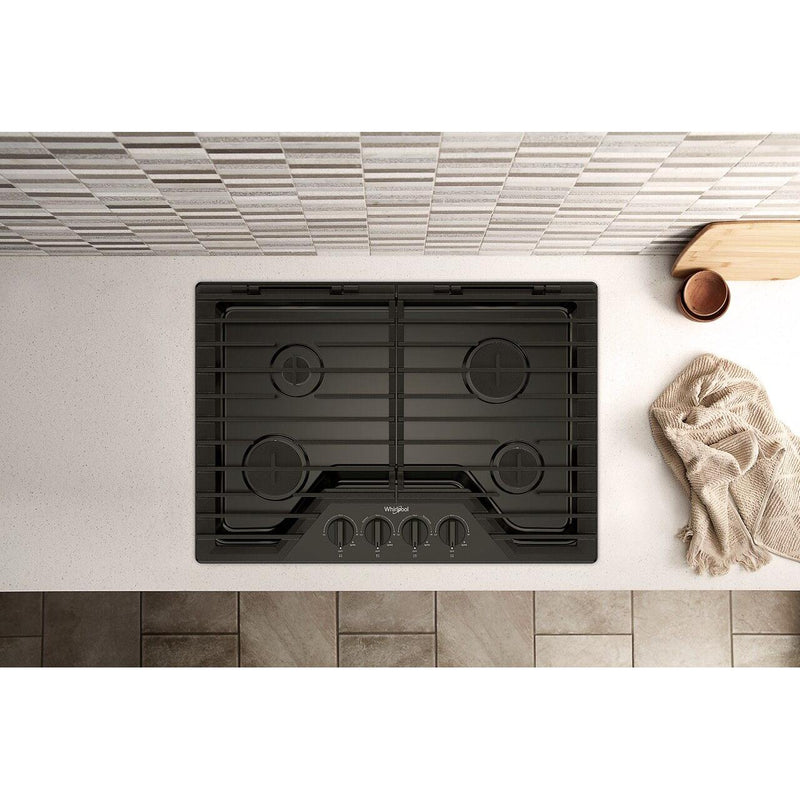 Whirlpool Cuisinière à gaz encastrable de 30 pouces avec grilles en fonte EZ - 2 - Lift™ WCGK5030PB - Germain Larivière