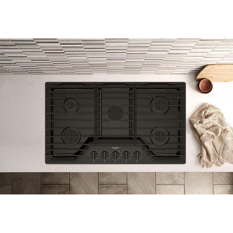 Whirlpool Cuisinière à gaz encastrable de 36 pouces avec grilles en fonte EZ - 2 - Lift™ WCGK5036PB - Germain Larivière