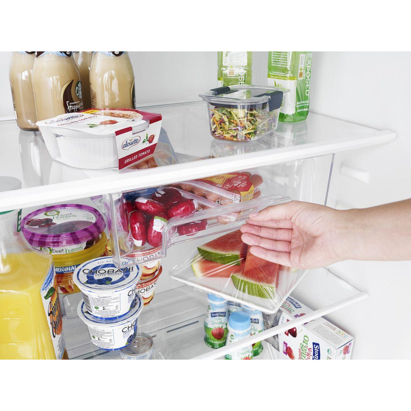 Whirlpool Réfrigérateur à congélateur supérieur amovible de 33 po, 21.3 pi.cu. avec bac Flexi - Slide™ WRT541SZDM - Germain Larivière