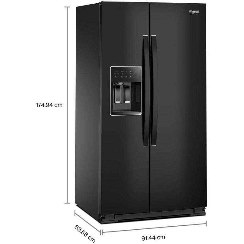 Whirlpool Réfrigérateur côte - à - côte de 36 pouces, 28 pi. cu. avec distributeur d'eau et de glace WRSF5536RV - Germain Larivière