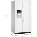 Whirlpool Réfrigérateur côte - à - côte de 36 pouces, 28 pi. cu. avec distributeur d'eau et de glace WRSF5536RW - Germain Larivière