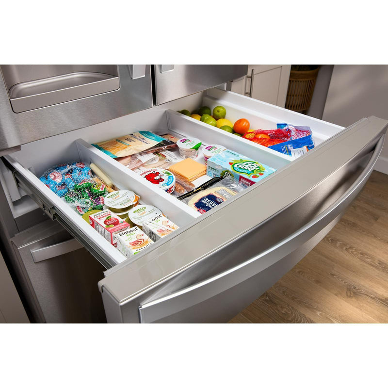 Whirlpool Réfrigérateur quatre portes avec porte à deux battants de 36 po avec distributeur externe WRMF3636RV - Germain Larivière