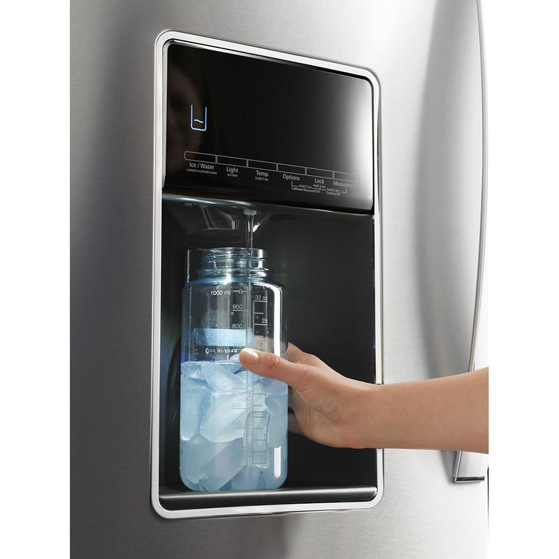Whirlpool Réfrigérateur quatre portes avec porte à deux battants de 36 pouces, 26,2 pi. cu. avec distributeur d'eau et de glaçons externe WRMF7736PZ - Germain Larivière