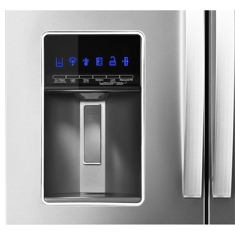 Whirlpool Réfrigérateur quatre portes avec porte à deux battants de 36 pouces, 26,2 pi. cu. avec distributeur d'eau et de glaçons externe WRMF7736PZ - Germain Larivière