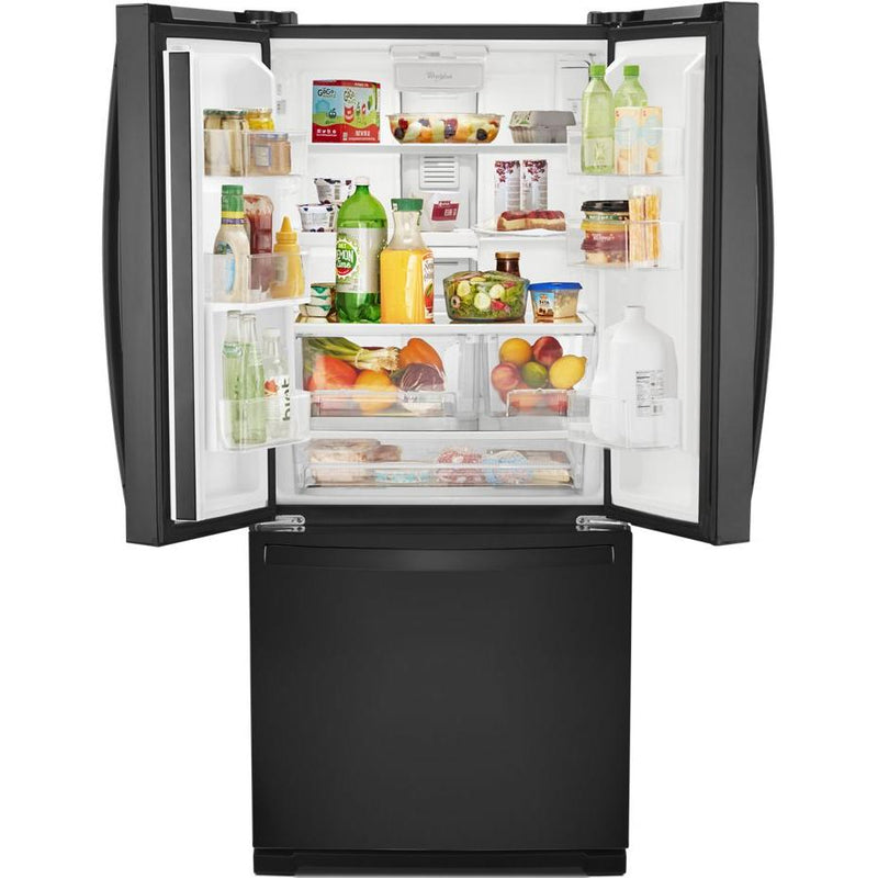Whirlpool Réfrigérateur trois portes avec porte à deux battants amovible de 30 po, 19,7 pi. cu. avec distributeur externe d'eau avec filtration EveryDrop® WRF560SEHB - Germain Larivière