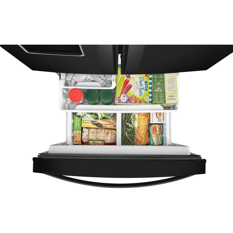 Whirlpool Réfrigérateur trois portes avec porte à deux battants amovible de 30 po, 19,7 pi. cu. avec distributeur externe d'eau avec filtration EveryDrop® WRF560SEHB - Germain Larivière