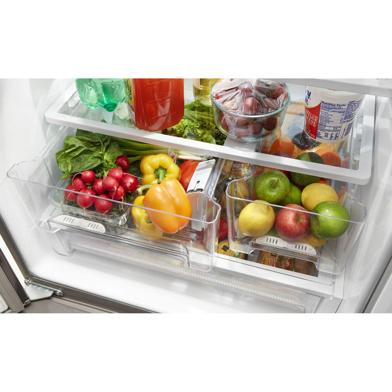 Whirlpool Réfrigérateur trois portes avec porte à deux battants amovible de 30 po, 19,7 pi. cu. avec distributeur externe d'eau avec filtration EveryDrop® WRF560SEHB - Germain Larivière