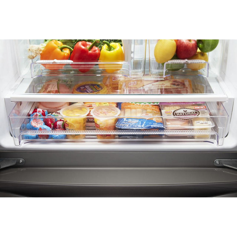 Whirlpool Réfrigérateur trois portes avec porte à deux battants amovible de 30 po, 19,7 pi. cu. avec distributeur externe d'eau avec filtration EveryDrop® WRF560SEHW - Germain Larivière