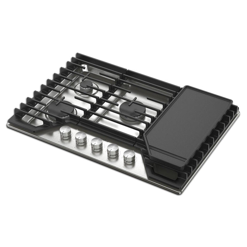 Whirlpool Table de cuisson à gaz encastrée de 30 pouces avec grille 2 - en - 1 et plaque chauffante WCGK7530PS - Germain Larivière
