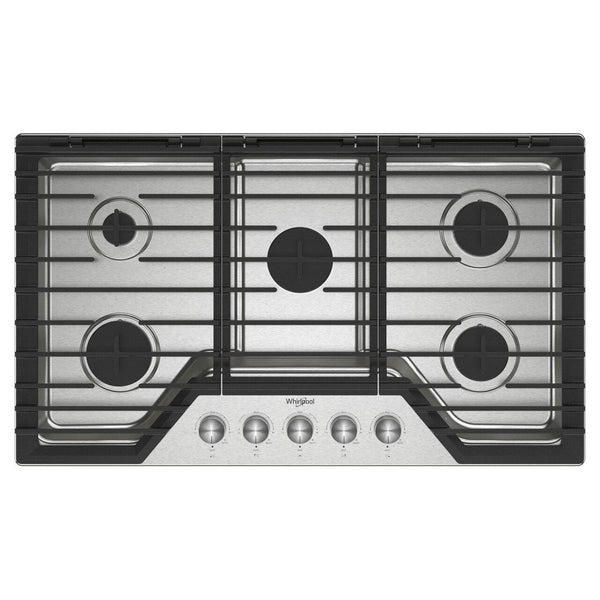 Whirlpool Table de cuisson à gaz encastrée de 36 pouces avec des grilles en fonte EZ - 2 - Lift™ WCGK7036PS - Germain Larivière