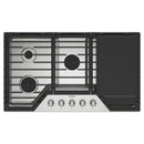 Whirlpool Table de cuisson à gaz encastrée de 36 pouces avec grille 2 - en - 1 et plaque chauffante WCGK7536PS - Germain Larivière