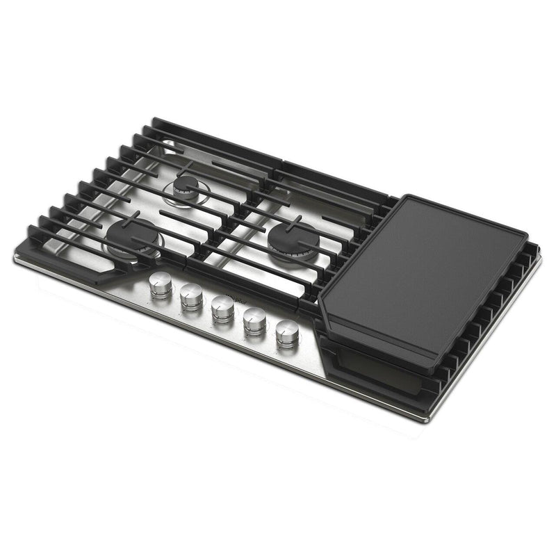 Whirlpool Table de cuisson à gaz encastrée de 36 pouces avec grille 2 - en - 1 et plaque chauffante WCGK7536PS - Germain Larivière