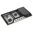 Whirlpool Table de cuisson à gaz encastrée de 36 pouces avec grille 2 - en - 1 et plaque chauffante WCGK7536PS - Germain Larivière