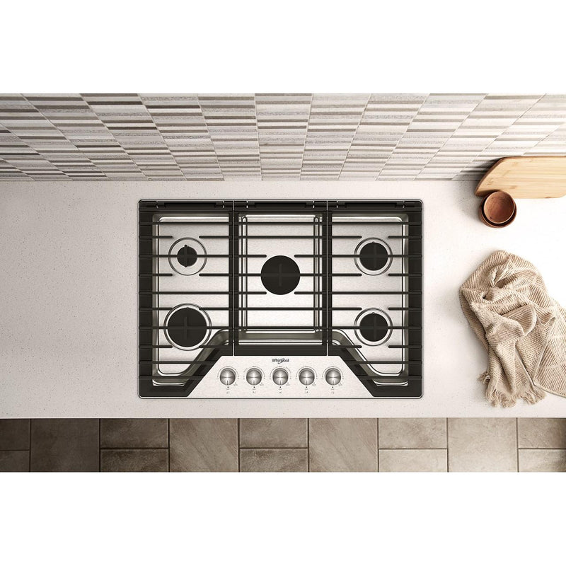 Whirlpool Table de cuisson encastrée à gaz de 30 pouces avec brûleur SpeedHeat™ WCGK7030PS - Germain Larivière