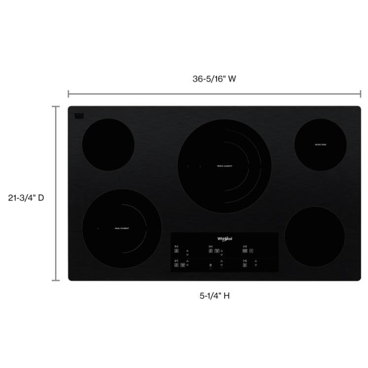 Whirlpool Table de cuisson encastrée électrique de 36 po. avec élément FlexHeat™ WCE97US6KB - Germain Larivière